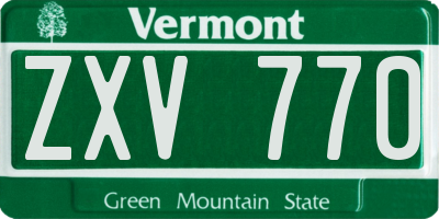 VT license plate ZXV770