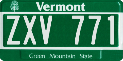 VT license plate ZXV771