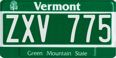 VT license plate ZXV775