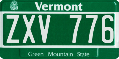 VT license plate ZXV776