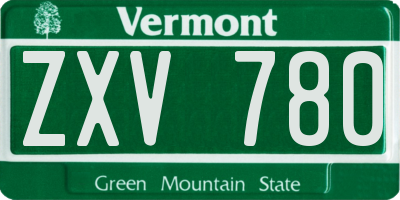 VT license plate ZXV780
