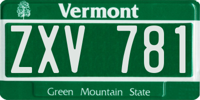 VT license plate ZXV781