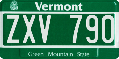 VT license plate ZXV790