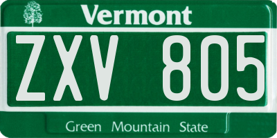 VT license plate ZXV805