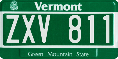 VT license plate ZXV811