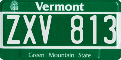 VT license plate ZXV813