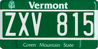 VT license plate ZXV815