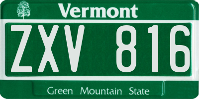 VT license plate ZXV816
