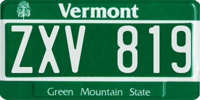 VT license plate ZXV819