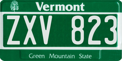 VT license plate ZXV823