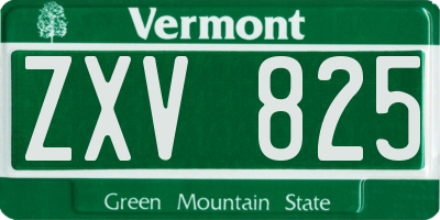 VT license plate ZXV825