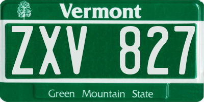VT license plate ZXV827