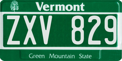 VT license plate ZXV829