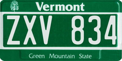 VT license plate ZXV834