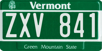 VT license plate ZXV841