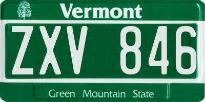 VT license plate ZXV846