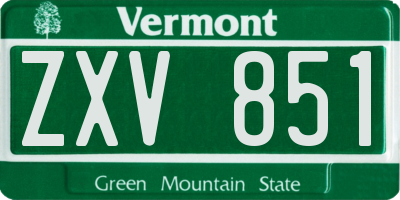 VT license plate ZXV851