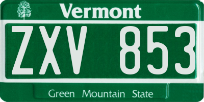 VT license plate ZXV853