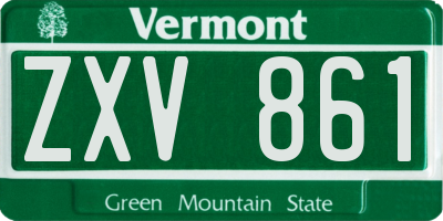 VT license plate ZXV861