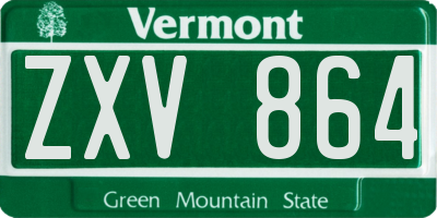 VT license plate ZXV864
