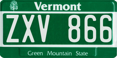 VT license plate ZXV866