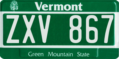 VT license plate ZXV867