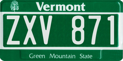 VT license plate ZXV871