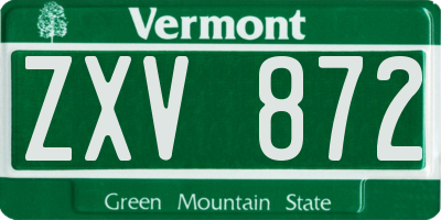 VT license plate ZXV872