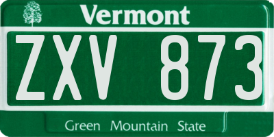 VT license plate ZXV873