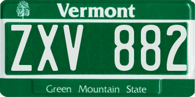 VT license plate ZXV882