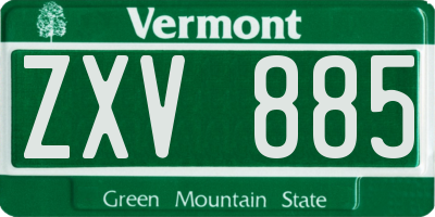 VT license plate ZXV885