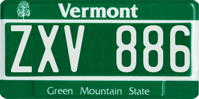 VT license plate ZXV886