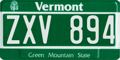VT license plate ZXV894