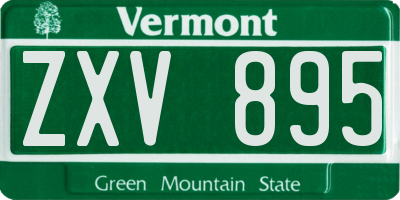 VT license plate ZXV895