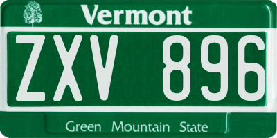 VT license plate ZXV896