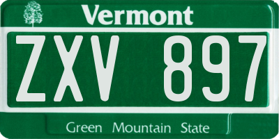 VT license plate ZXV897