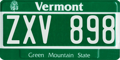 VT license plate ZXV898