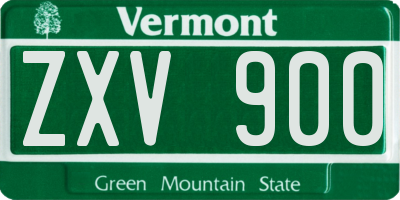 VT license plate ZXV900