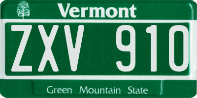 VT license plate ZXV910