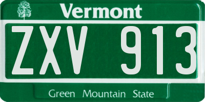 VT license plate ZXV913