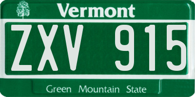 VT license plate ZXV915