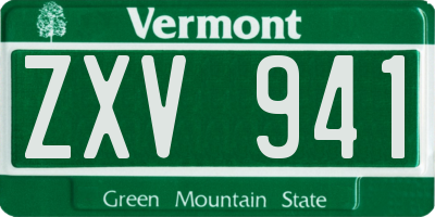 VT license plate ZXV941