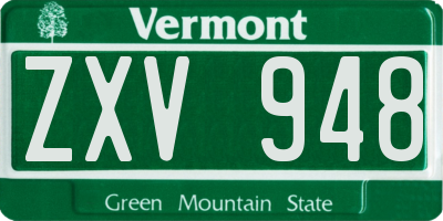 VT license plate ZXV948