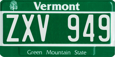 VT license plate ZXV949