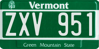 VT license plate ZXV951