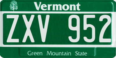 VT license plate ZXV952