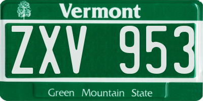 VT license plate ZXV953