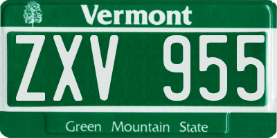 VT license plate ZXV955
