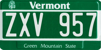 VT license plate ZXV957