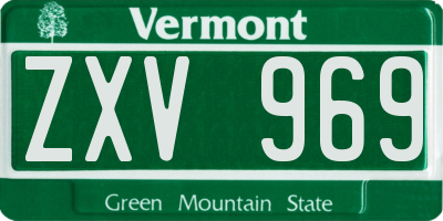 VT license plate ZXV969